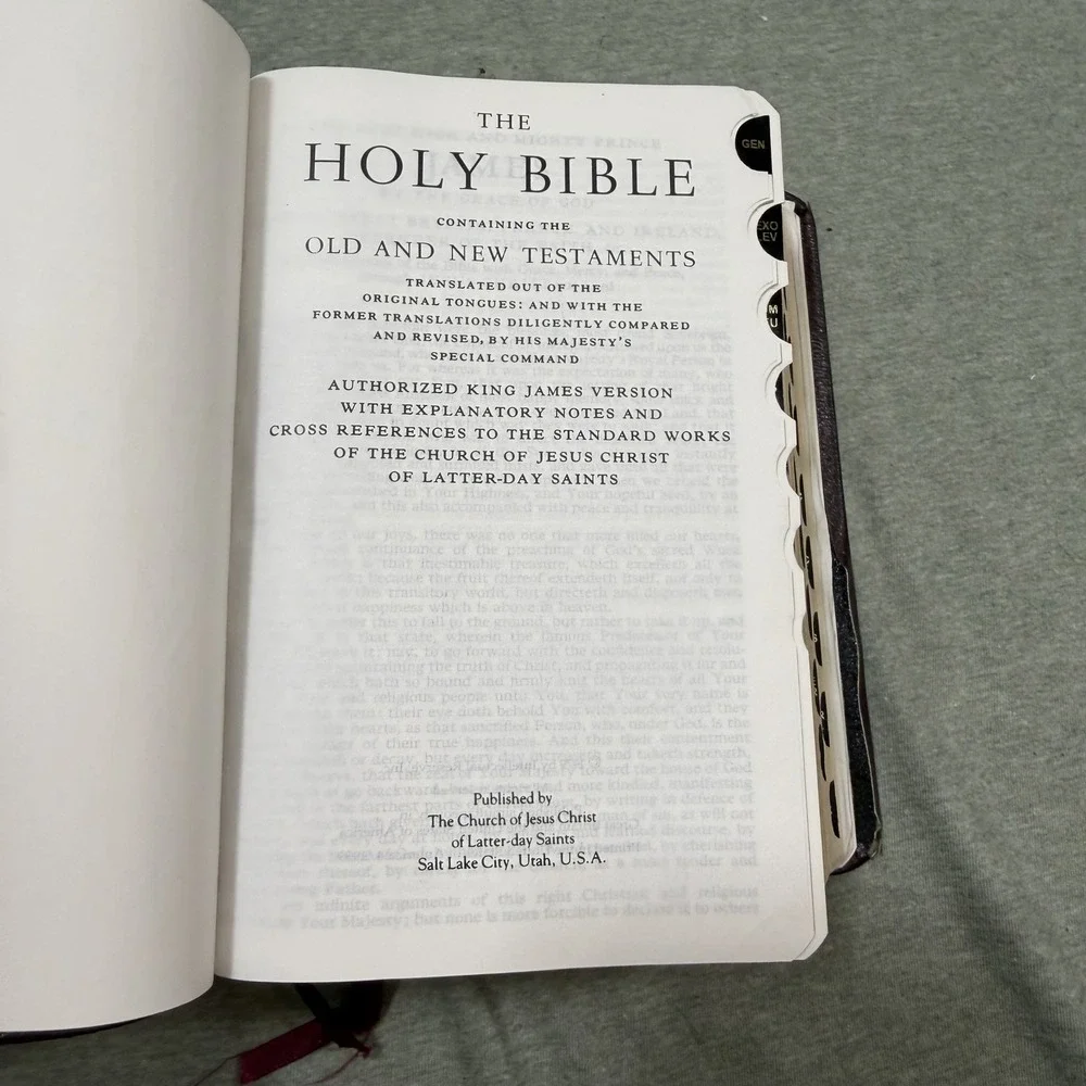 LDS Quadruple Combination Book of Mormon Bible Burgundy Leather Good Indexed